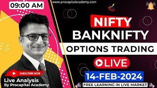 14 February Live Trading  Nifty Banknifty Live Options Trading  Nifty 50 Live nifty50 live [upl. by Einahpats453]