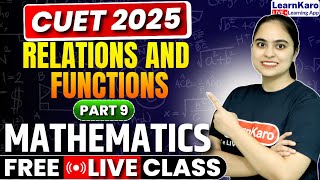 CUET 2025 Mathematics  Part 9 Relations and Functions [upl. by Ecile]