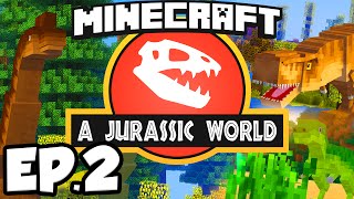 Jurassic World Minecraft Modded Survival Ep2  UDDERSHOT Rexxit Modpack [upl. by Drofhsa884]