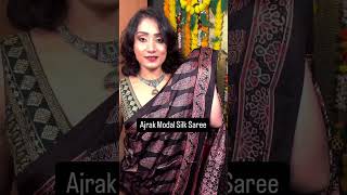 Ajrak on Modal Silk Sarees Price 4200WhatsApp 9583946000 7077970766 [upl. by Gona909]