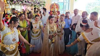 Madhu gowda beautiful entry in marriage  Madhu gowda with Nikhil marriage in Ramanagar [upl. by Koenraad]