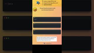 Java IQ 126  Thread Sync with synchronized keyword [upl. by Burton595]