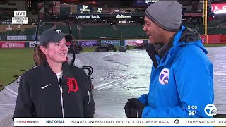 Tigers Head Groundskeeper Heather Nabozny talks about Opening Day [upl. by Muire475]