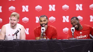 Full Nebraska mens basketball players press conference following win over Michigan State [upl. by Namrehs]