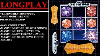 Columns Rev 01USA Sega Genesis  Longplay  Arcade Mode  Hard Difficulty  Maximum Score [upl. by Ursuline589]