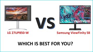 LG 27UP850 W vs Samsung ViewFinity S8 S27B800TGU Full Comparison [upl. by Artemisia]