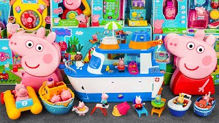 Peppa Pig Toys Unboxing Review ASMR  Peppa Pig Cruise Ship Playset Peppa Family Canoe Trip [upl. by Hett]