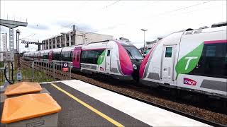 RER A amp Transilien J et L Spot à HouillesCarrières sur Seine avec vue sur La Défense [upl. by Noislla]