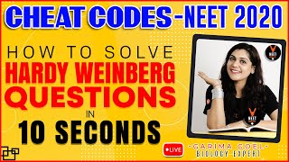 How to Solve Hardy Weinberg Questions in 10 seconds  NEET Biology Cheat Code  NEET 2020 [upl. by Derron844]