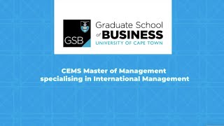 CEMS MIM Master of Management specializing in International Management Programme [upl. by Pinkerton]