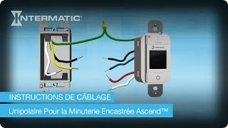 Instructions de câblage unipolaire pour la minuterie encastrée Ascend™ dIntermatic [upl. by Leggat351]