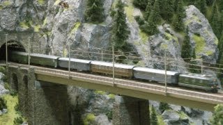 Model Trains at the Gotthard Mountain in Switzerland [upl. by Engenia]