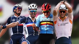 MONDIAUX CYCLISME  Alaphilippe Evenepoel puis Van der Poel  Quand le monde se conquiert en solo [upl. by Orsa656]