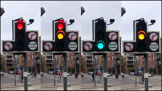 Cambridge Hobson Avenue JO Cambridgeshire Guided Busway PEEK TLED Traffic Lights [upl. by Mag]