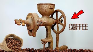 Rusty Antique Coffee Grinder Machine  Restoration [upl. by Erastes]