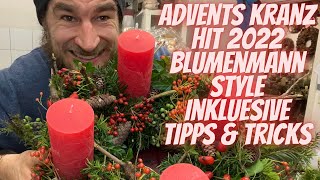 Adventskranz selber machen  DIY Anleitung Blumenmann Style 2022 Trend Adventskranz inkl Tipps [upl. by Auqemahs152]