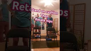 Standing on cushion seniors balance yoga [upl. by Annovoj]