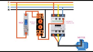 On delay timer connection diagram  3 phase motor timer wiring [upl. by Leohcin]