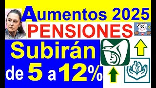 AUMENTOS 2025 PENSIONES DE 5 A 12 IMSS ISSSTE BIENESTAR PENSIONADOS ADULTOS MAYORES P C DIS [upl. by O'Carroll]