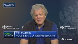 JD Wetherspoon We believe the country would be better with a nodeal Brexit  Squawk Box Europe [upl. by Anileve]