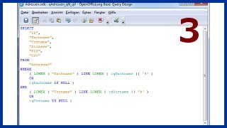 03 OpenOffice Base eine Parameter Abfrage erstellen [upl. by Anitnas]