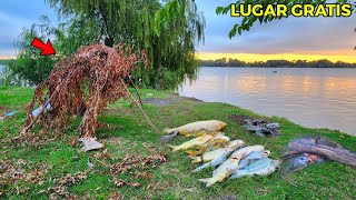 CAMPAMENTO Y PESCÓN EN ESTE LUGAR GRATIS PESCA EN EL RÍO PARANÁ [upl. by Base232]