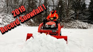 Plowing record snowfall with the Kubota BX23S sub compact tractor [upl. by Sivam]