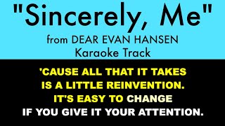 quotSincerely Mequot from Dear Evan Hansen  Karaoke Track with Lyrics on Screen [upl. by Dar]