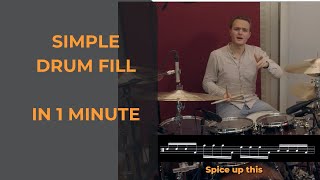 LEARN A SIMPLE DRUM FILL IN 1 MINUTE [upl. by Tammie]