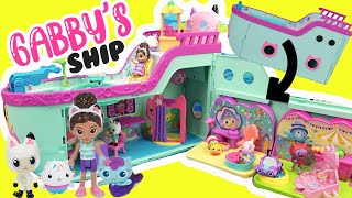 Gabbys Dollhouse Cat Friend Ship Build and Decorate with Carnival and Spa Rooms [upl. by Nenerb42]