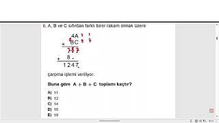 ALES 20243 SAYISAL AKADEMİK PERSONEL VE LİSANSÜSTÜ EĞİTİM GİRİŞ SINAV ÇÖZÜMLERİ SORU 6 171124 [upl. by Lunseth]