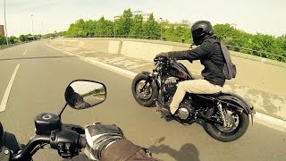 Triumph Bonneville Speedmaster and HarleyDavidson Forty Eight Face Off [upl. by Brendon]