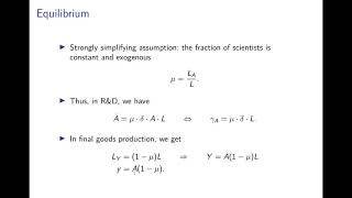 Simplified Version of the Endogenous Growth Model of Romer 1990 [upl. by Laira615]