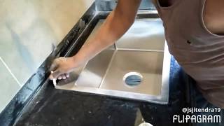 How to install a kitchen sink granite counter tops [upl. by Aronoel]