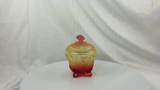 Vintage Jeannette Pressed Glass Amberina Style Harvest Grape Candy Dish [upl. by Andie506]