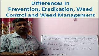 Differences in Prevention Eradication Weed Control and Weed Management [upl. by Nonez834]