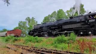 UP Big Boy 4014 helps a stalled freight train in Blair Ne [upl. by Knipe]