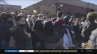 Staten Island Students Walk Out Of Classes To Protest Recent Violence At School [upl. by Kcirddes]