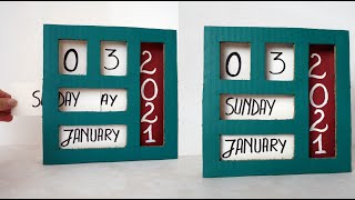 Easy DIY calendar from cardboard  How to make a 2021 desk calendar  Maison Zizou [upl. by Analad]