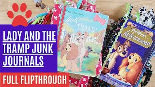 Lady and the Tramp Junk Journals Little Golden Book and VHS Sleeve Journals Full Flip Throughs [upl. by Lotti]