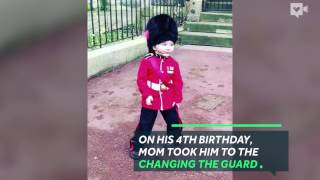 Queens guards break formation for little boy [upl. by Babcock360]