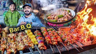 BarBQ in Rain 🌧 Famous Barbecue Shehzad Tikka Shop in Sialkot  Street Food Sialkot Pakistan [upl. by Alleunamme]