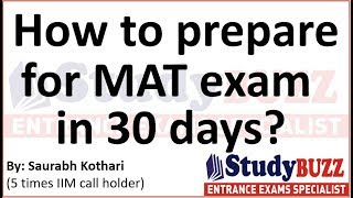 How to prepare for MAT exam in 30 days [upl. by Toomay]