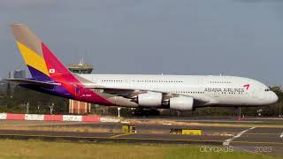 Asiana Airlines A380841 HL7640  Arrival at Sydney [upl. by Rockey]