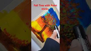 Fall Tree with paint sticks art easy shorts [upl. by Giliana341]