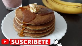 HOT CAKES DE AVENA Y PLÁTANO BIEN ESPONJOCITOS🥞 [upl. by Kape646]