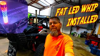 Installing Gorilla Whips Chunky Monkey LED Light Whip on our Polaris RZR Trail S Lighted rocker [upl. by Resaec]