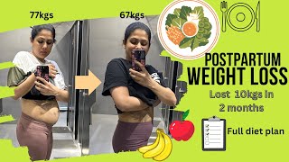 10kgs postpartum weight loss journey  Full diet plan and routine [upl. by Vincenty]