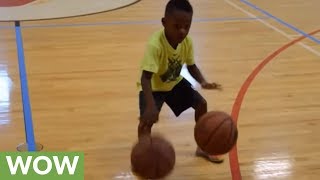 4yearold basketball phenom shows off insane skills [upl. by Asenaj346]