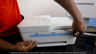 HP DESKJET PLUS 4122 SIMPLE MULTITASKING PRINTER THAT GET THE SCAN COPYING AND PRINTING JOB DONE [upl. by Hujsak762]